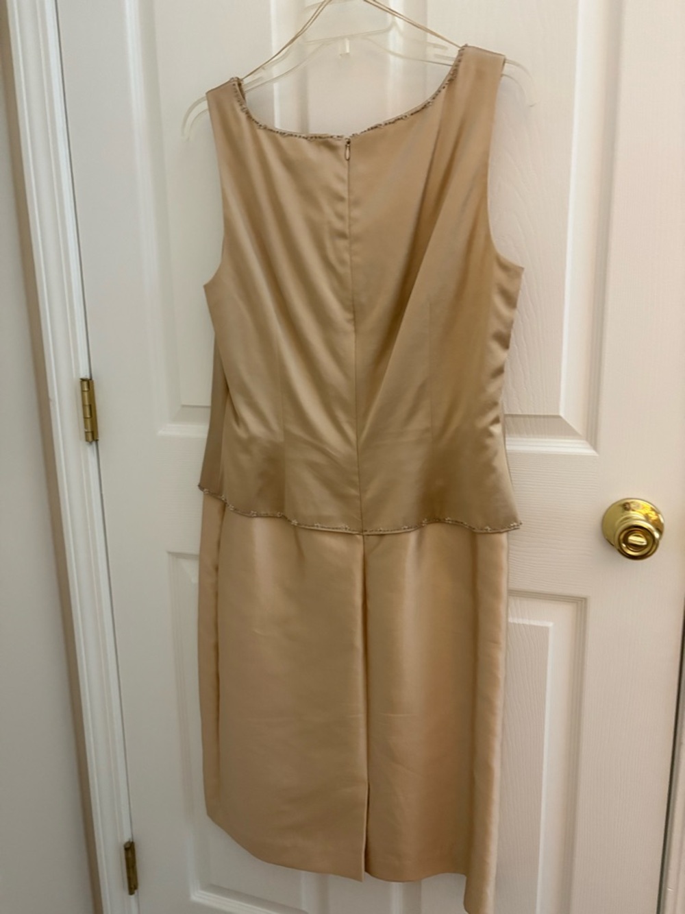 ADRIANNA PAPELL Shift Dress w/ Matching Jacket Champagne Gold sz 12 - Picture 6 of 13